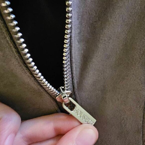 House of CB London Gray Suede Mini Tomasaa Lace-Up Dress Size Small - Picture 10 of 14